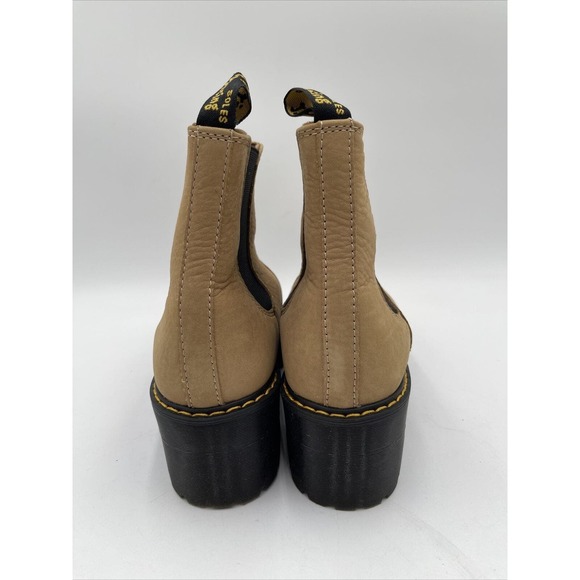 Dr. Martens ROMETTY WOMEN'S NUBUCK LEATHER PLATFORM CHELSEA BOOTS Sand 9 - Picture 4 of 7